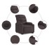 Sillón eléctrico reclinable elevable de tela marrón