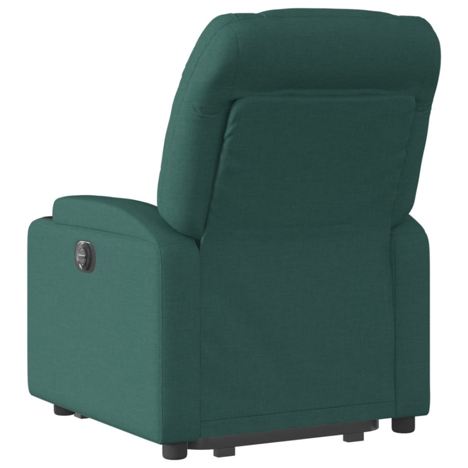 Sillón eléctrico reclinable elevable de tela verde