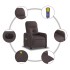 Sillón reclinable de masaje eléctrico tela marrón