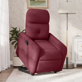 Sillón reclinable elevable tela rojo