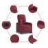 Sillón reclinable elevable tela rojo