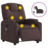 Sillón reclinable de masaje eléctrico tela marrón