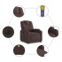 Sillón reclinable de masaje eléctrico tela marrón