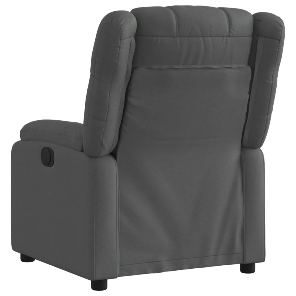 Sillón reclinable eléctrico de tela gris