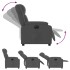Sillón reclinable eléctrico de tela gris