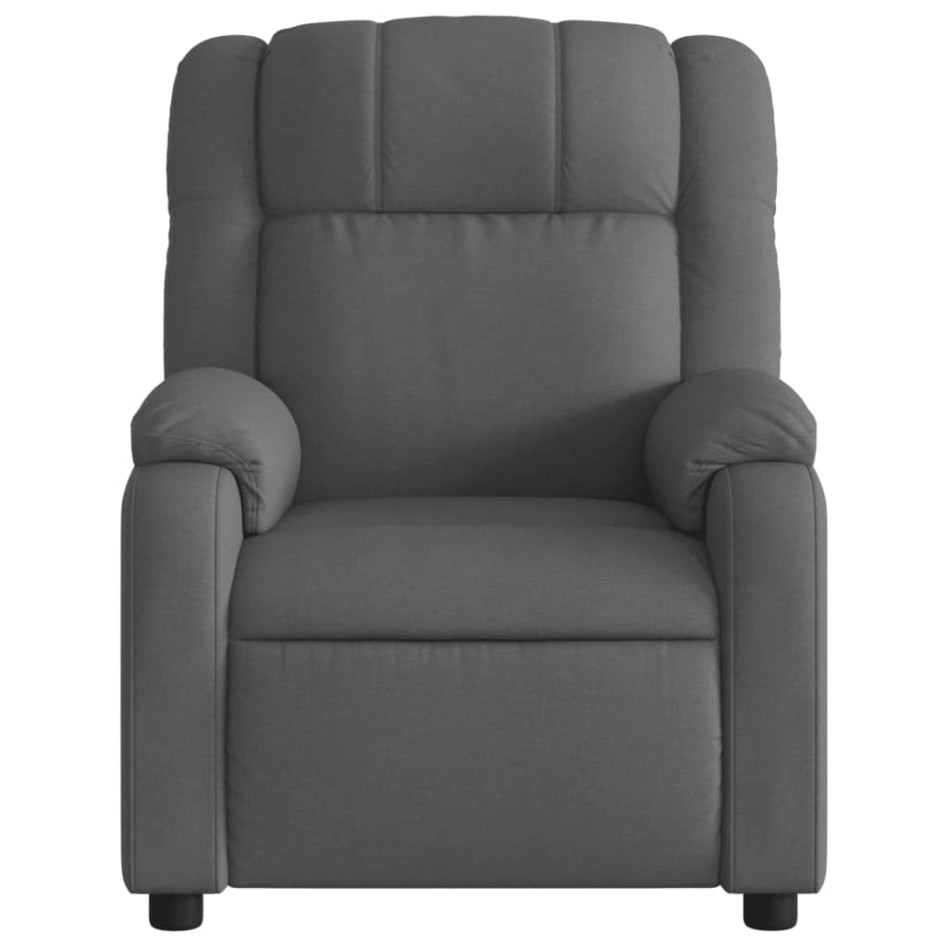 Sillón reclinable eléctrico de tela gris