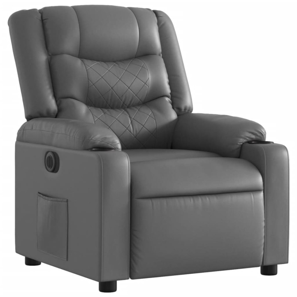 Sillón reclinable eléctrico de cuero sintético