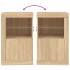 Mesitas de noche luces LED 2 uds madera ingeniería roble