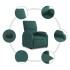 Sillón reclinable eléctrico tela verde