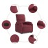 Sillón reclinable elevable tela rojo