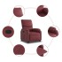 Sillón reclinable elevable cuero artificial rojo