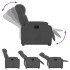 Sillón reclinable elevable de tela gris