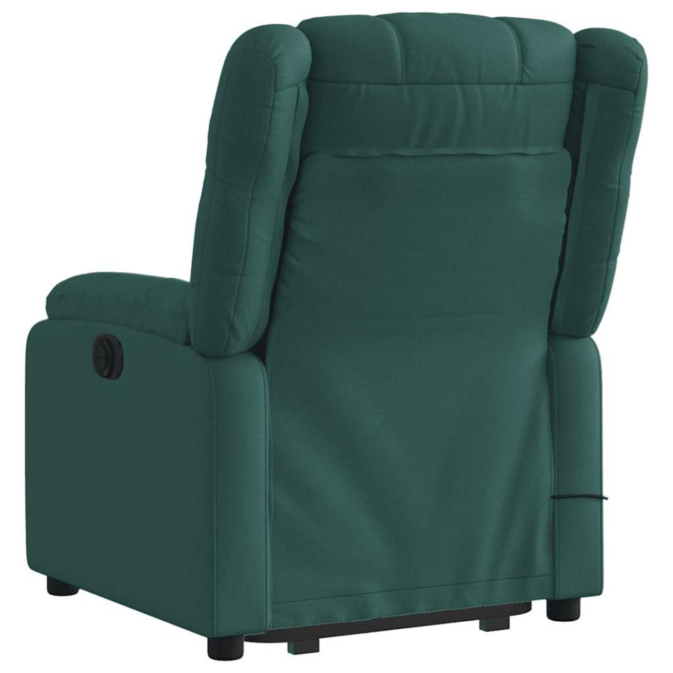 Silla de masaje reclinable de pie de tela verde