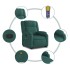 Silla de masaje reclinable de pie de tela verde