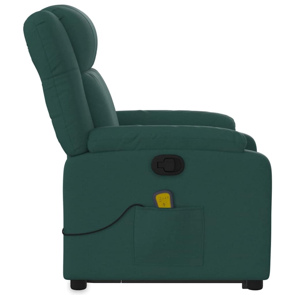 Silla de masaje reclinable de pie de tela verde