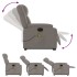 Sillón reclinable de masaje elevable tela gris