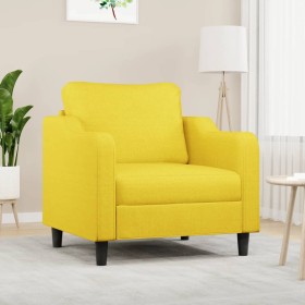 Sillón de tela amarillo claro 60