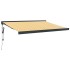 Toldo retráctil aluminio y tela blanco y amarillo 3x2,5
