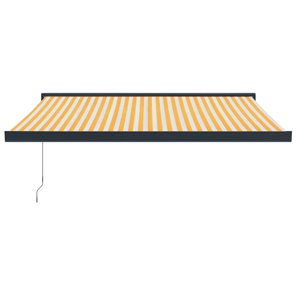Toldo retráctil aluminio y tela blanco y amarillo 3x2,5