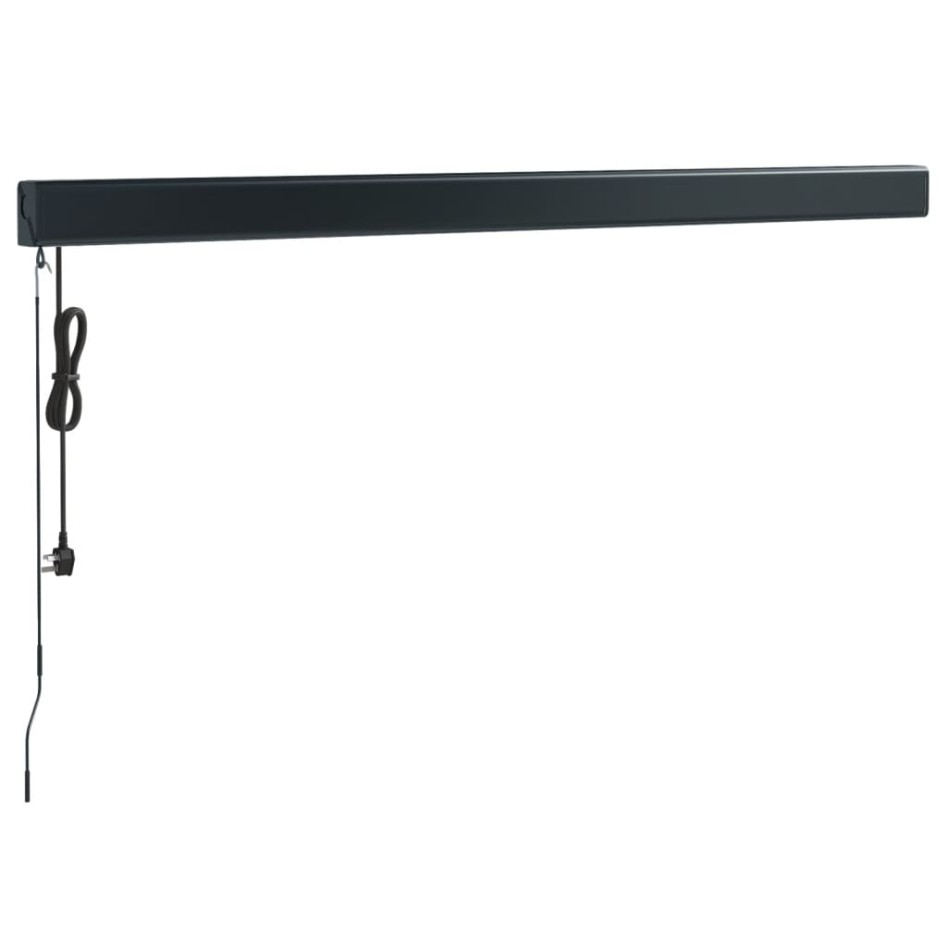 Toldo retráctil aluminio y tela azul y blanco 3x2,5