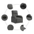Sillón reclinable tela de microfibra gris