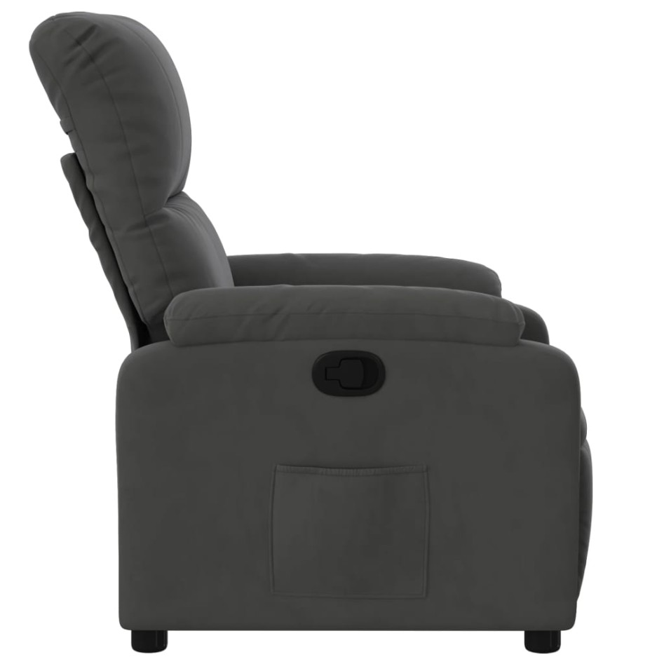 Sillón reclinable tela de microfibra gris
