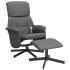 Sillón reclinable de masaje con reposapiés tela gris