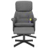 Sillón reclinable de masaje con reposapiés tela gris