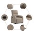 Sillón reclinable elevable tela de microfibra gris