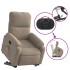 Sillón reclinable de masaje elevable tela microfibra gris