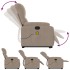 Sillón reclinable de masaje elevable tela microfibra gris