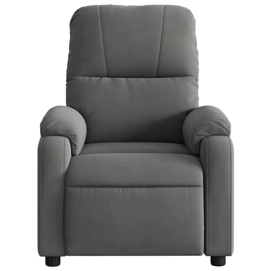 Sillón reclinable eléctrico tela de microfibra gris