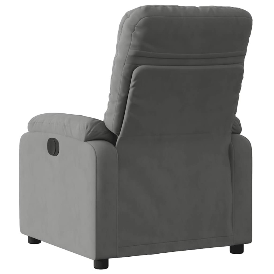 Sillón reclinable eléctrico tela de microfibra gris
