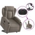 Sillón reclinable elevable tela gris