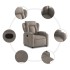 Sillón reclinable elevable tela gris