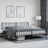 Estructura cama sin colchón con estribo metal negro 200x200