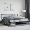 Estructura cama sin colchón con estribo metal negro 200x200 cm