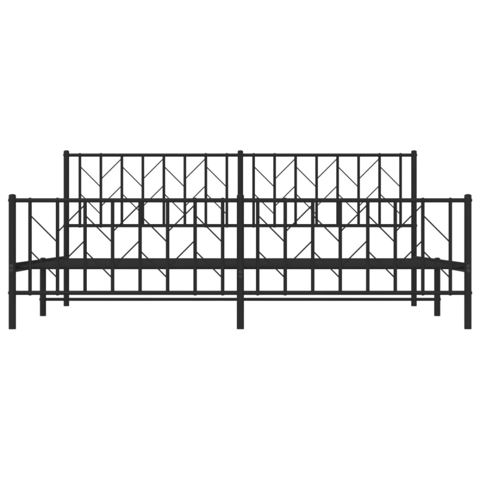 Estructura cama sin colchón con estribo metal negro 200x200