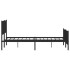 Estructura cama sin colchón con estribo metal negro 200x200