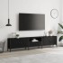 Mueble de TV con cajón madera de ingeniería negro 200x25x44