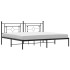 Estructura cama sin colchón con cabecero metal negro 193x203