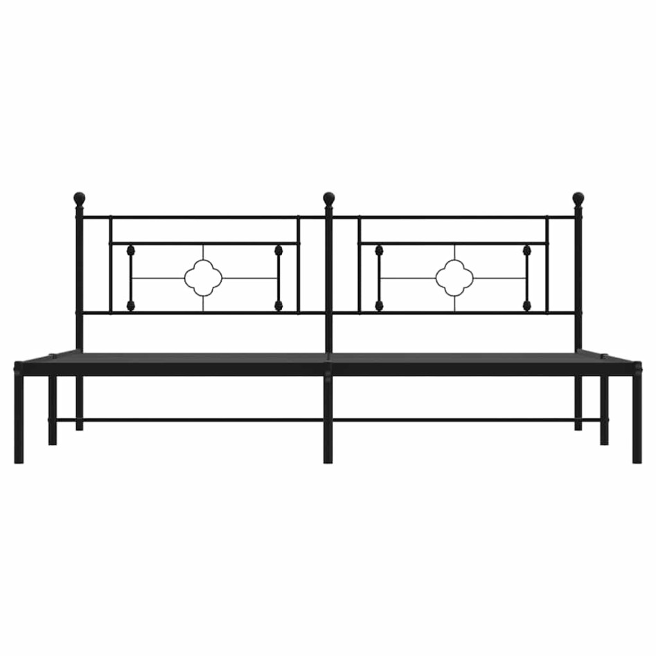 Estructura cama sin colchón con cabecero metal negro 193x203