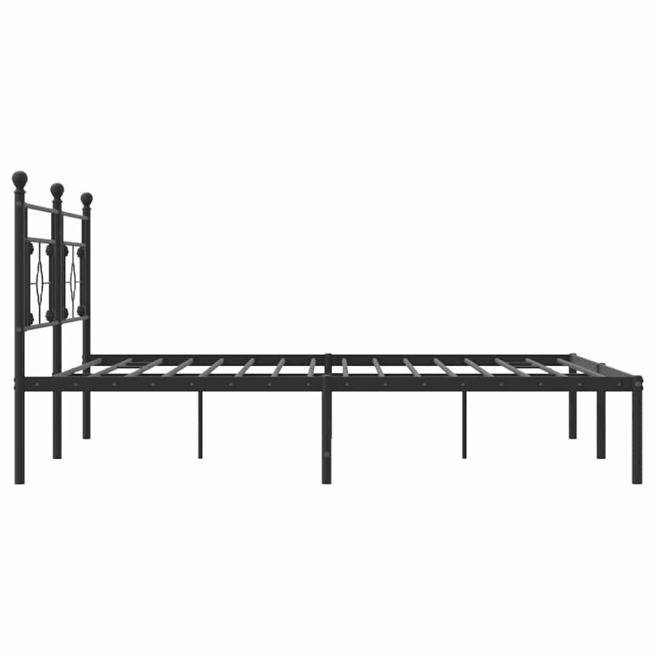 Estructura cama sin colchón con cabecero metal negro 193x203