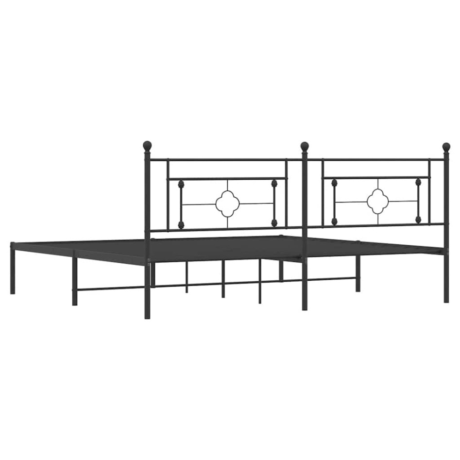 Estructura cama sin colchón con cabecero metal negro 193x203