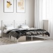 Estructura cama sin colchón con cabecero metal blanco 160x200cm