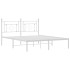 Estructura cama sin colchón con cabecero metal blanco