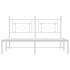 Estructura cama sin colchón con cabecero metal blanco
