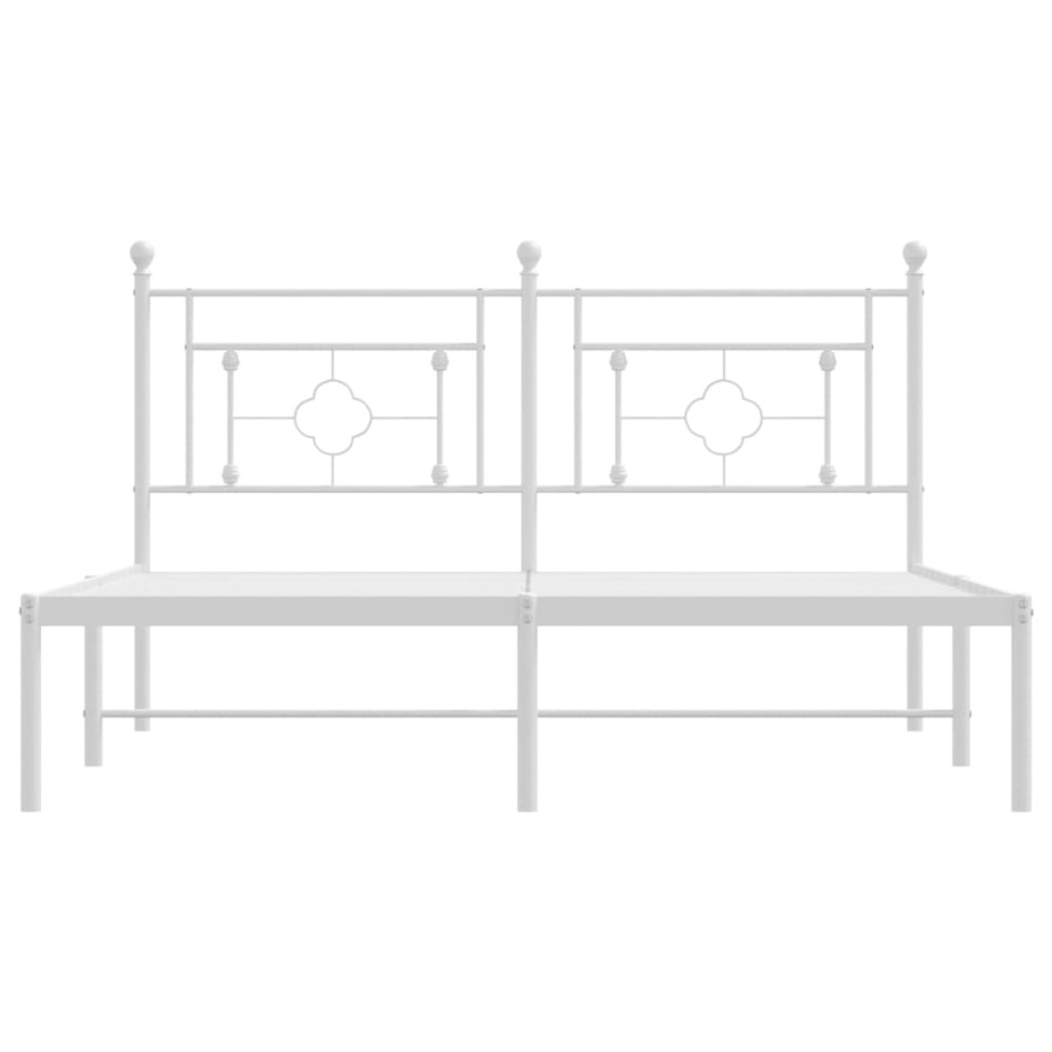 Estructura cama sin colchón con cabecero metal blanco