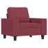 Sillón de tela rojo tinto 60