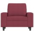 Sillón de tela rojo tinto 60